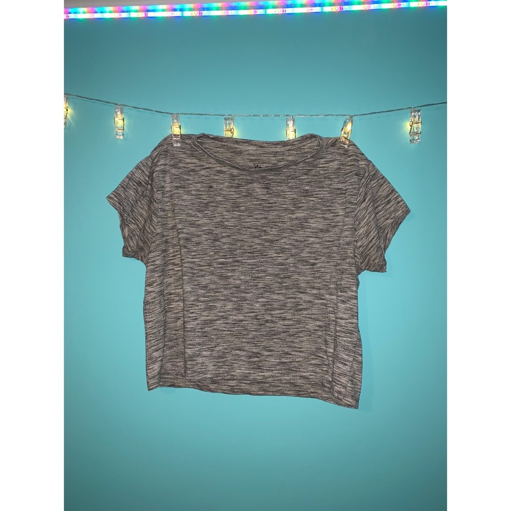 Grey Fitted Crop Top